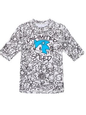 Boys Sz 8 Sonic Rashguard Swim Shirt